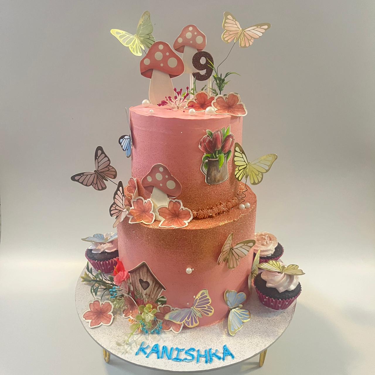 Enchanted Butterfly Garden cake